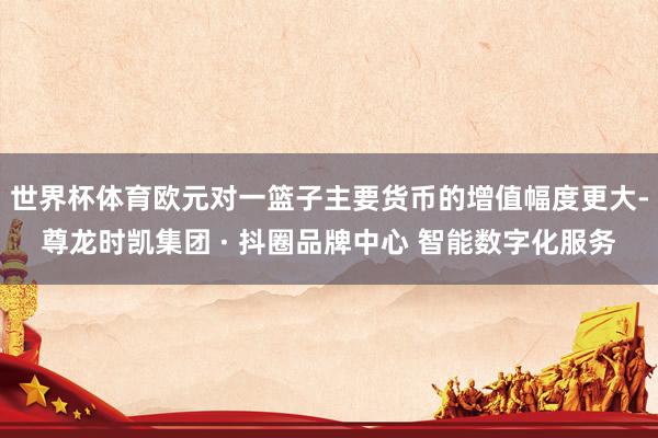 世界杯体育欧元对一篮子主要货币的增值幅度更大-尊龙时凯集团 · 抖圈品牌中心 智能数字化服务