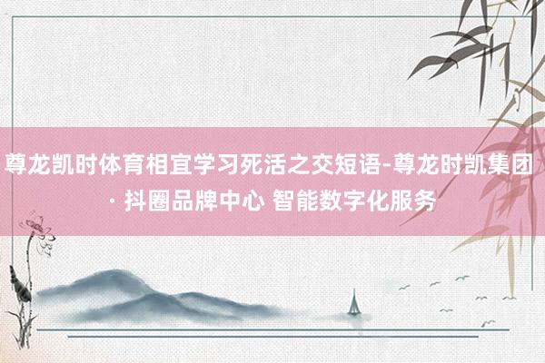 尊龙凯时体育相宜学习死活之交短语-尊龙时凯集团 · 抖圈品牌中心 智能数字化服务