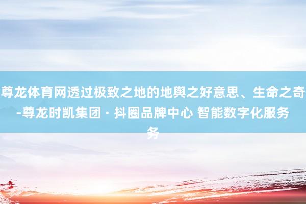尊龙体育网透过极致之地的地舆之好意思、生命之奇-尊龙时凯集团 · 抖圈品牌中心 智能数字化服务