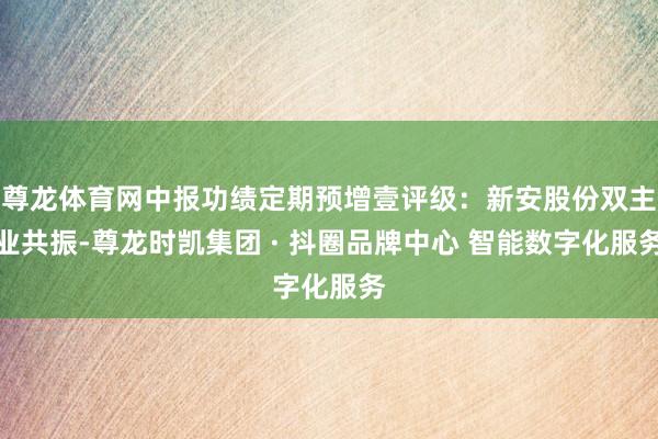 尊龙体育网中报功绩定期预增壹评级:新安股份双主业共振-尊龙时凯集团 · 抖圈品牌中心 智能数字化服务