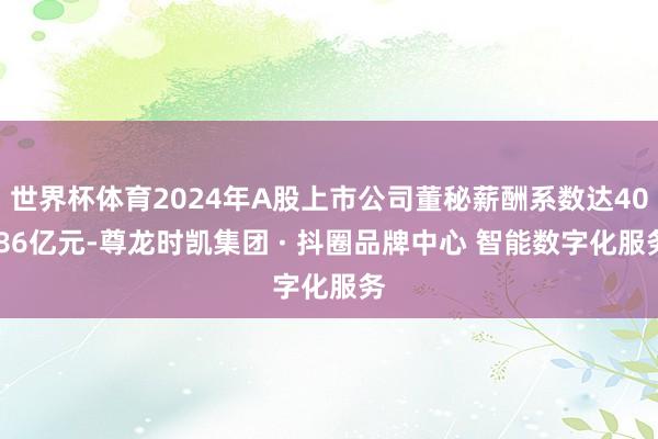 世界杯体育2024年A股上市公司董秘薪酬系数达40.86亿元-尊龙时凯集团 · 抖圈品牌中心 智能数字化服务