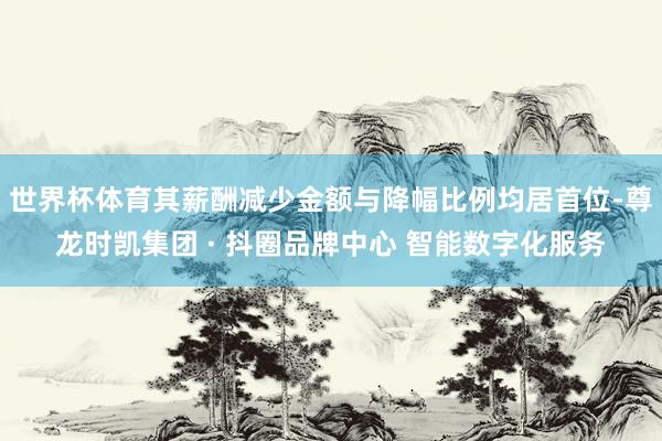 世界杯体育其薪酬减少金额与降幅比例均居首位-尊龙时凯集团 · 抖圈品牌中心 智能数字化服务