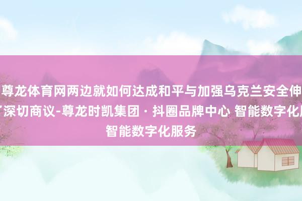 尊龙体育网两边就如何达成和平与加强乌克兰安全伸开了深切商议-尊龙时凯集团 · 抖圈品牌中心 智能数字化服务