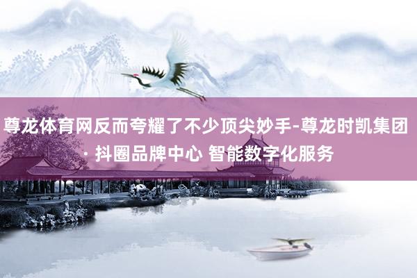 尊龙体育网反而夸耀了不少顶尖妙手-尊龙时凯集团 · 抖圈品牌中心 智能数字化服务