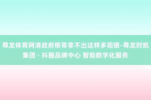 尊龙体育网清政府根蒂拿不出这样多现银-尊龙时凯集团 · 抖圈品牌中心 智能数字化服务