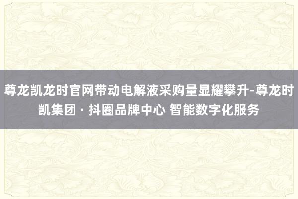尊龙凯龙时官网带动电解液采购量显耀攀升-尊龙时凯集团 · 抖圈品牌中心 智能数字化服务